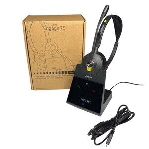Jabra Engage 75 Black Stereo Wireless Headset - 9559-583-125 With Base